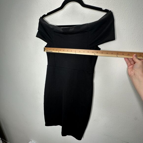 Zara Sexy Black Off-Shoulder Bandeau Style bodycon Dress Stretchy Medium - Picture 10 of 14